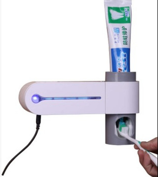 2-in-1 UV Tandenborstelhouder met Desinfectie en Automatische Tandpastahouder – Complete Set voor Tandenborstel Reiniging en Hygiëne - PrizQ
