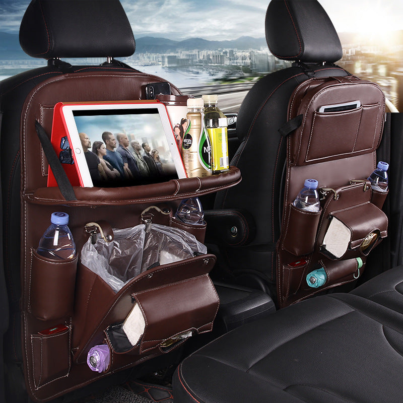 PU Leren Auto Organizer – Multifunctionele Waterdichte Stoelrug Organizer met Ophangbare Lade voor Auto-interieur - PrizQ