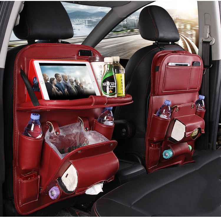 PU Leren Auto Organizer – Multifunctionele Waterdichte Stoelrug Organizer met Ophangbare Lade voor Auto-interieur - PrizQ
