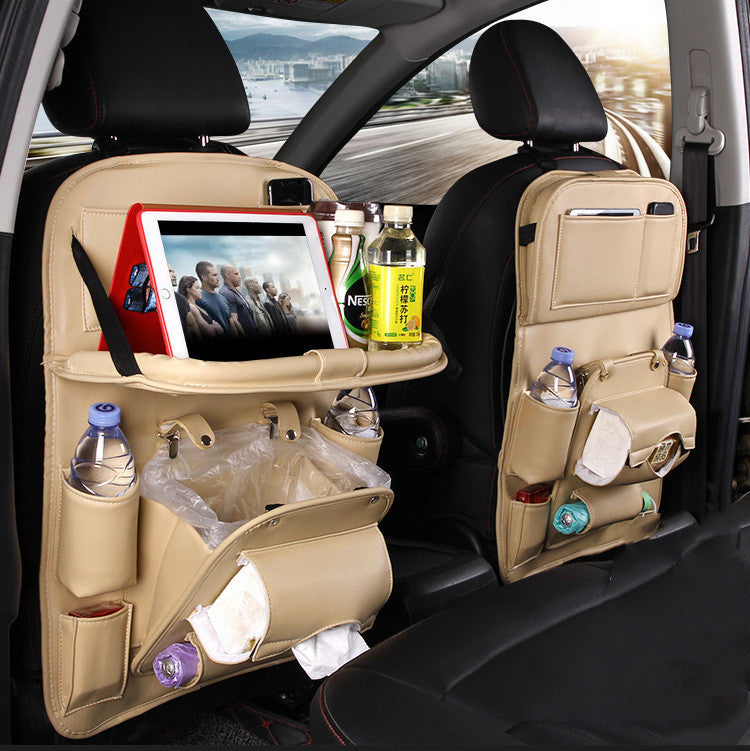 PU Leren Auto Organizer – Multifunctionele Waterdichte Stoelrug Organizer met Ophangbare Lade voor Auto-interieur - PrizQ