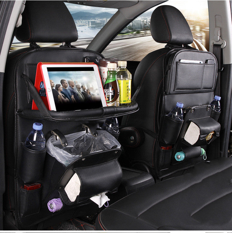 PU Leren Auto Organizer – Multifunctionele Waterdichte Stoelrug Organizer met Ophangbare Lade voor Auto-interieur - PrizQ