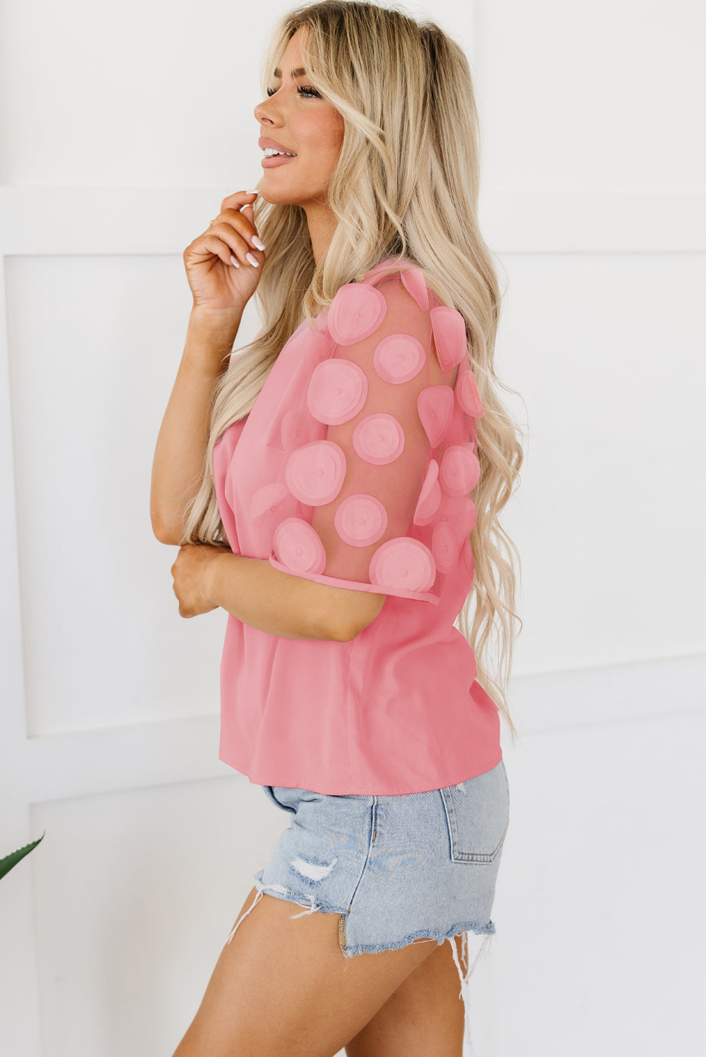 Roze mesh blouse - PrizQ
