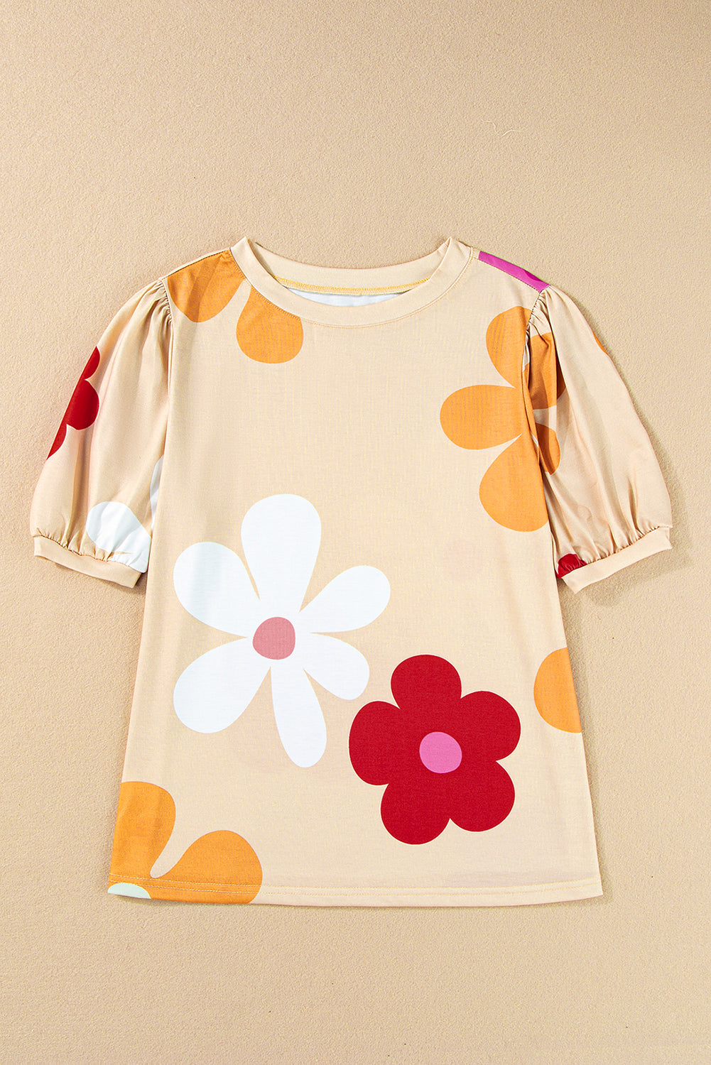 Zwarte Tee met bloemenprint - PrizQ