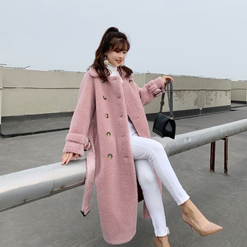 Luxe damesjas van schapenwol met grove nerf – Stijlvolle en warme leren jas voor herfst en winter - PrizQ