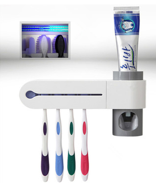 2-in-1 UV Tandenborstelhouder met Desinfectie en Automatische Tandpastahouder – Complete Set voor Tandenborstel Reiniging en Hygiëne - PrizQ