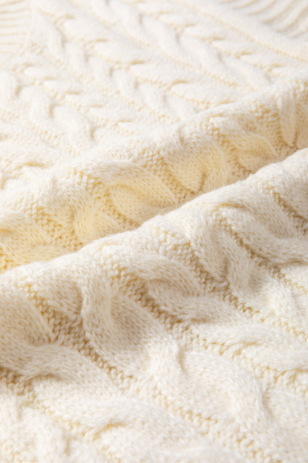 Oatmeal Cable Knit High Neck Sweater Vest - PrizQ