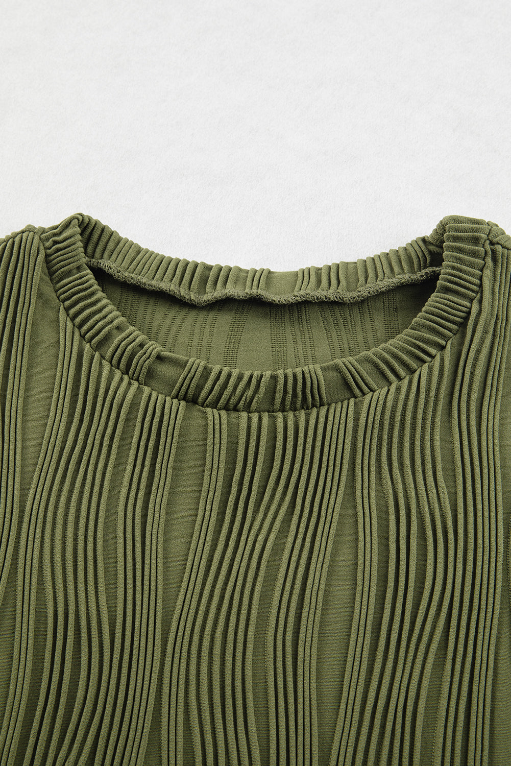 Black Wavy Texture Cap Sleeve Top - PrizQ