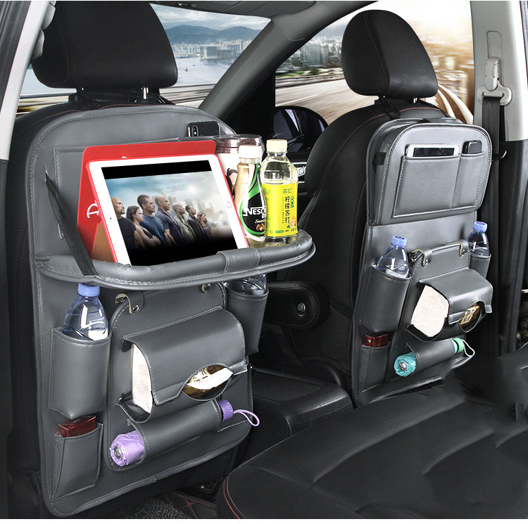 PU Leren Auto Organizer – Multifunctionele Waterdichte Stoelrug Organizer met Ophangbare Lade voor Auto-interieur - PrizQ