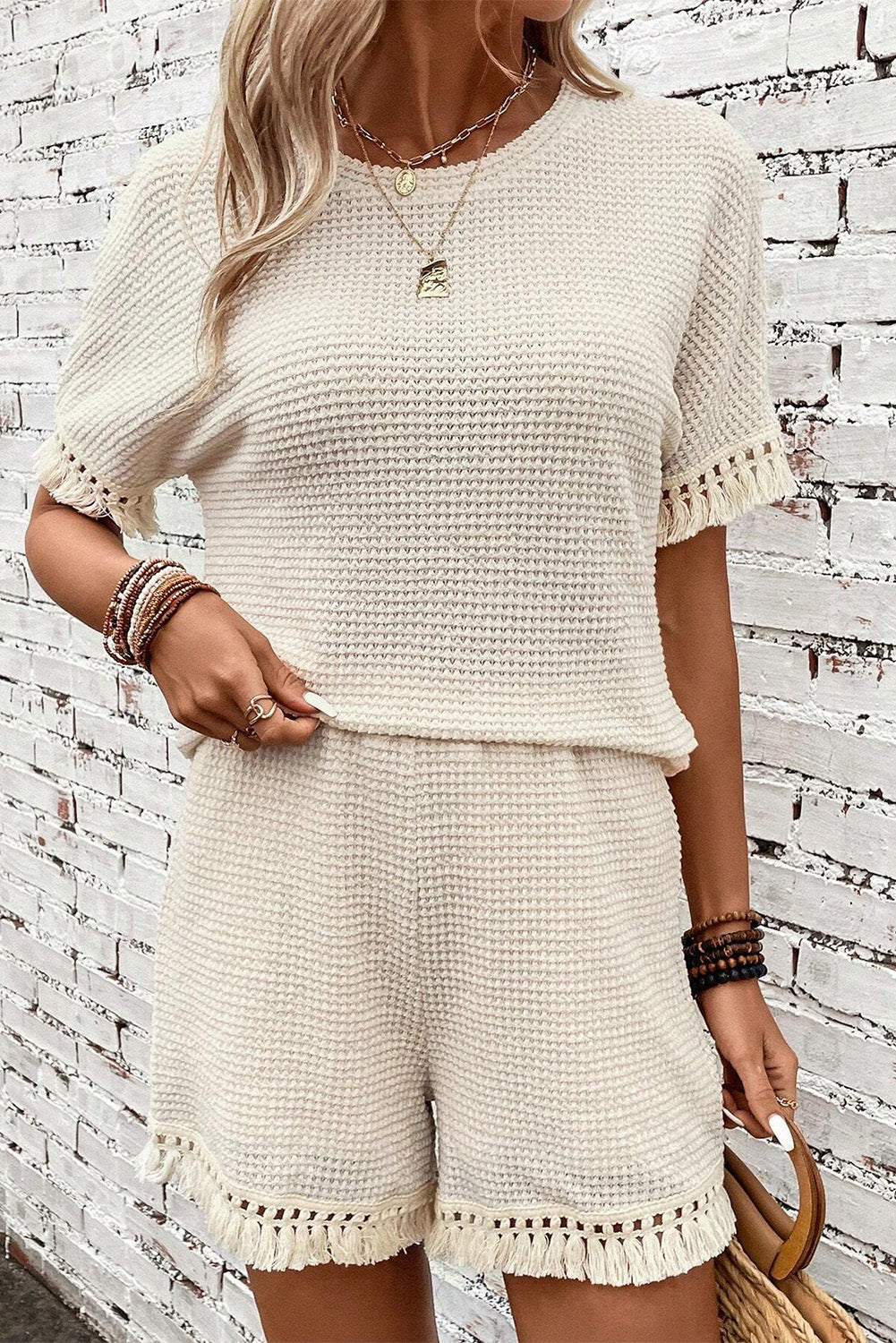 Beige kort twee-delig kledingstuk - PrizQ