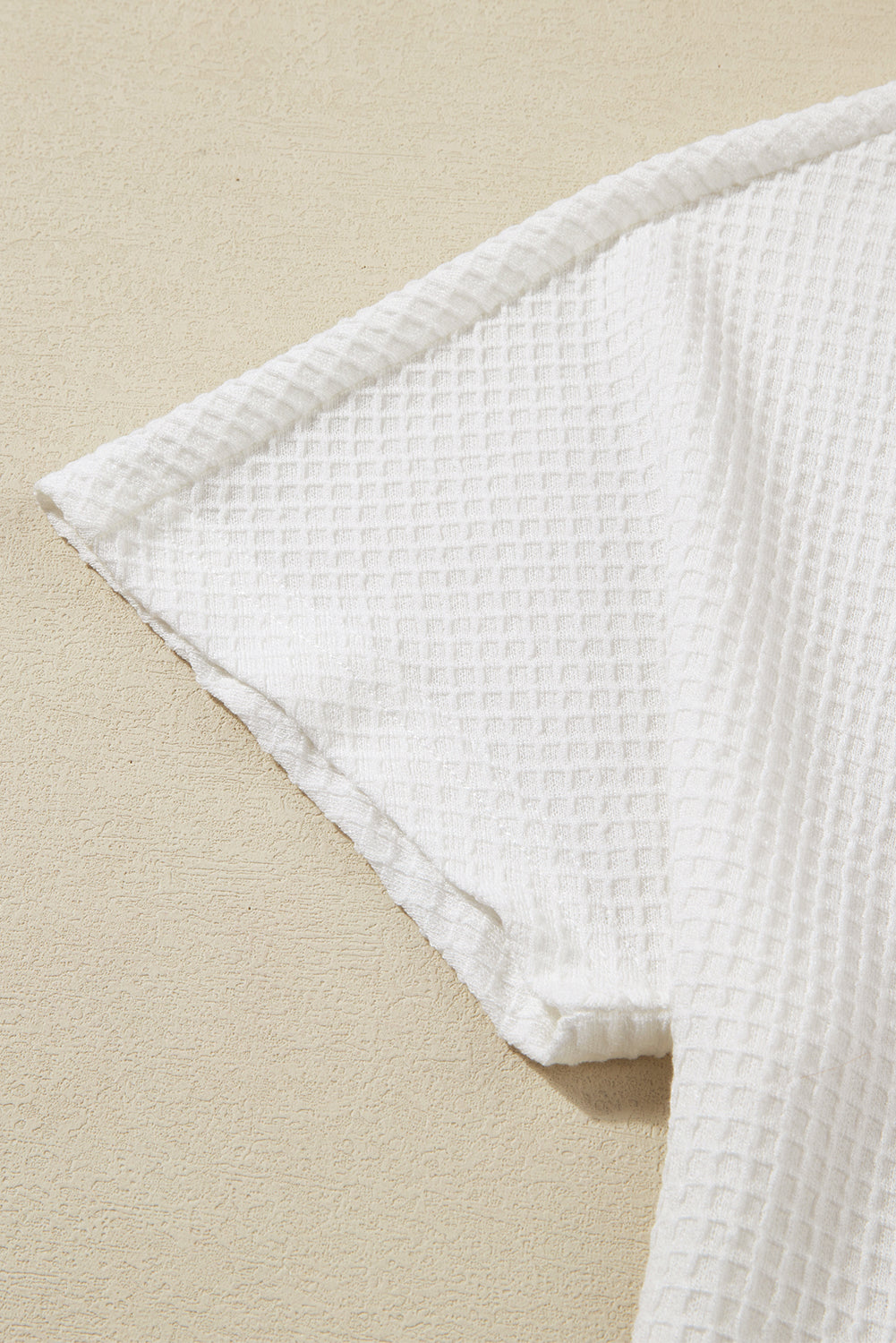 Witte casual textuur T-shirt en shorts set met trekkoord - PrizQ