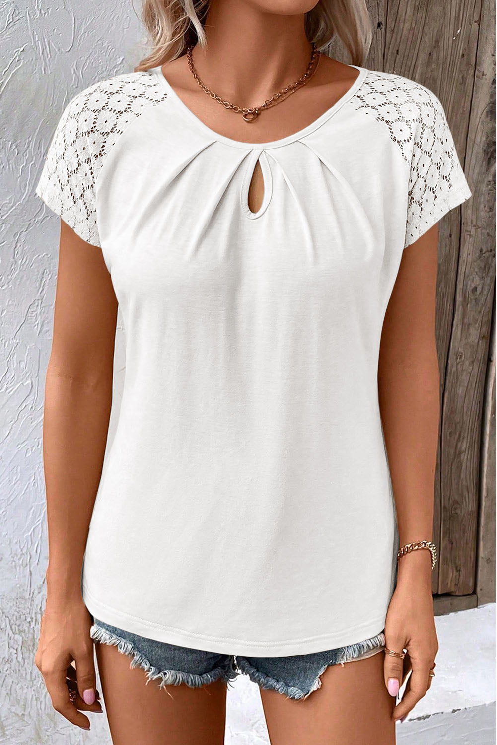 Zwarte top Lace Sleeve - PrizQ