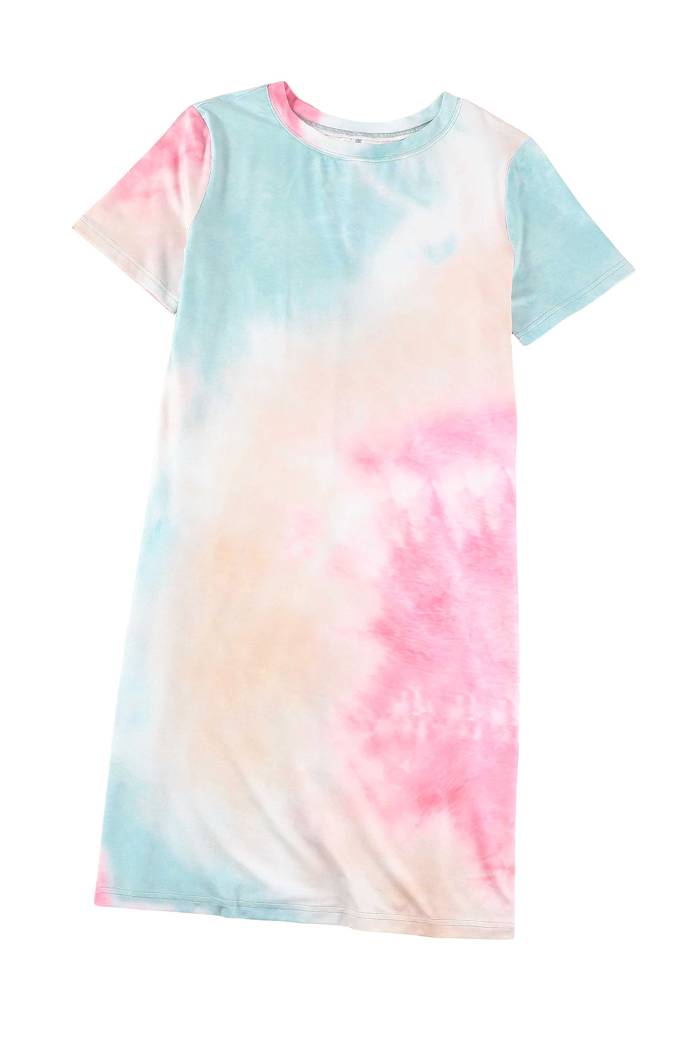 Multicolor Tie Dye Oversized Slit Tee Dress - PrizQ
