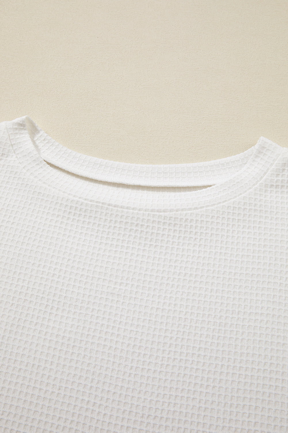 Witte casual textuur T-shirt en shorts set met trekkoord - PrizQ