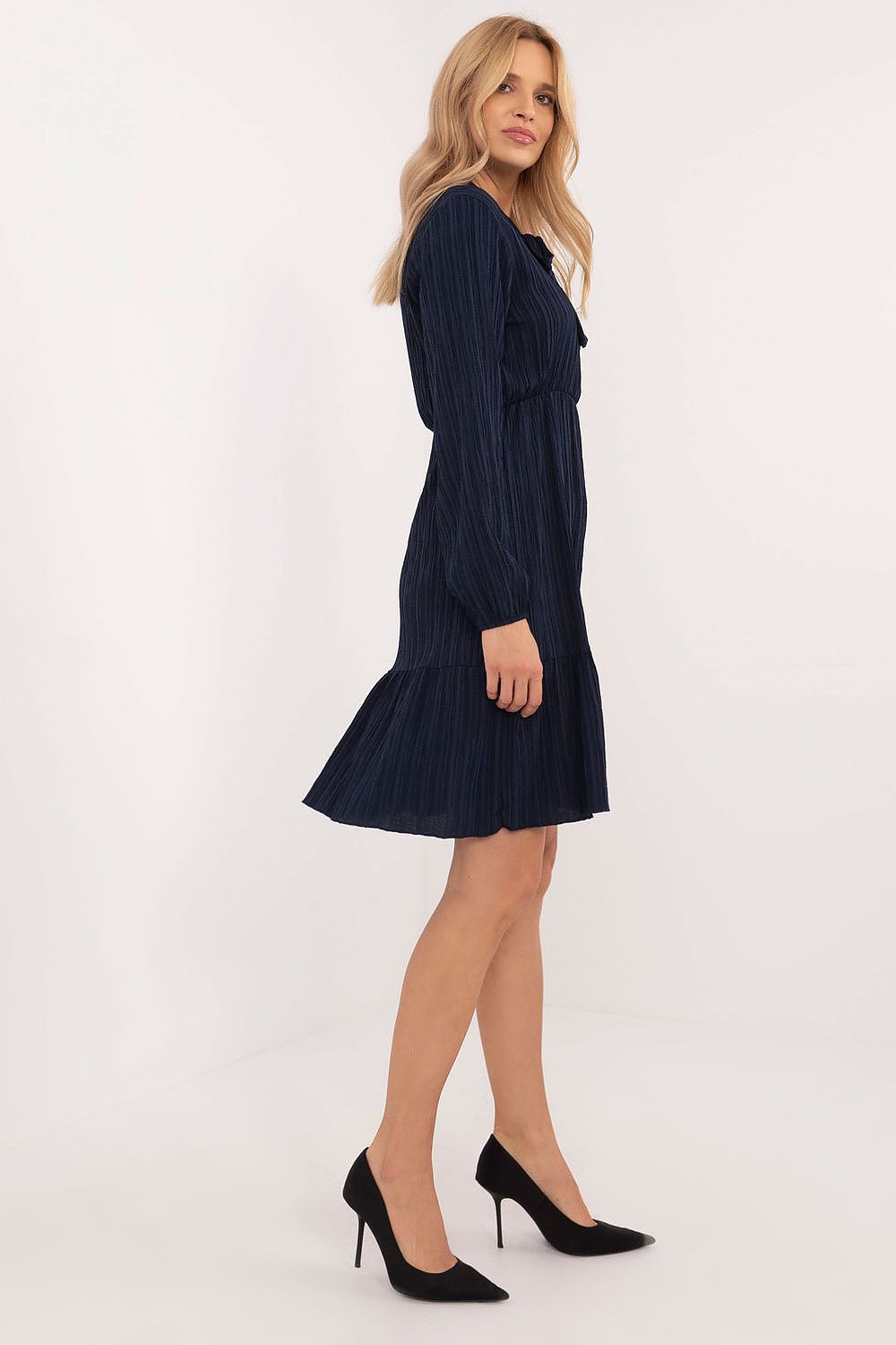 Serenity A-Line Dress – Elegante jurk met ruches en gevarieerde textuur van Och Bella, ideaal voor dagelijks gebruik
