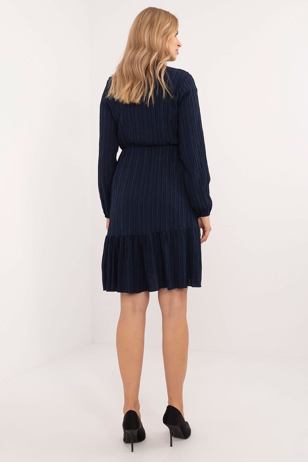 Serenity A-Line Dress – Elegante jurk met ruches en gevarieerde textuur van Och Bella, ideaal voor dagelijks gebruik