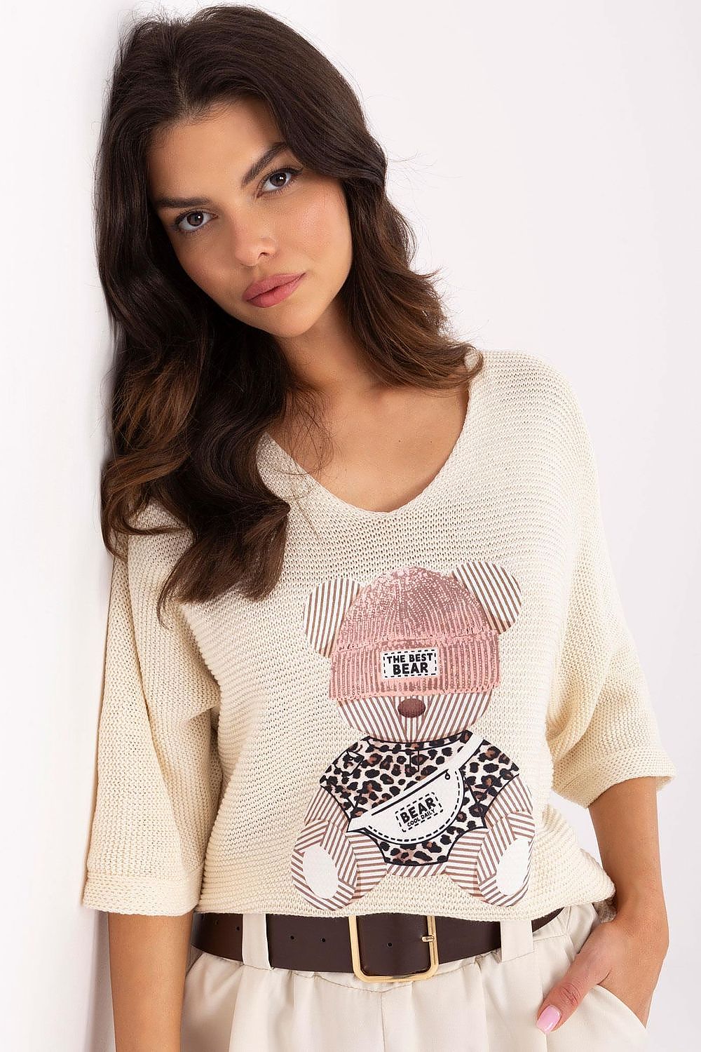 Trui met korte mouwen model 206959 Italy Moda