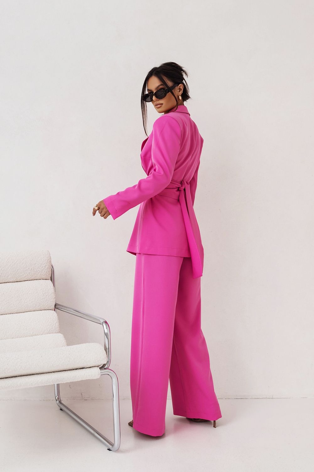 Fuchsia Royale Set elegant fuchsia damespak met blazer en pantalon