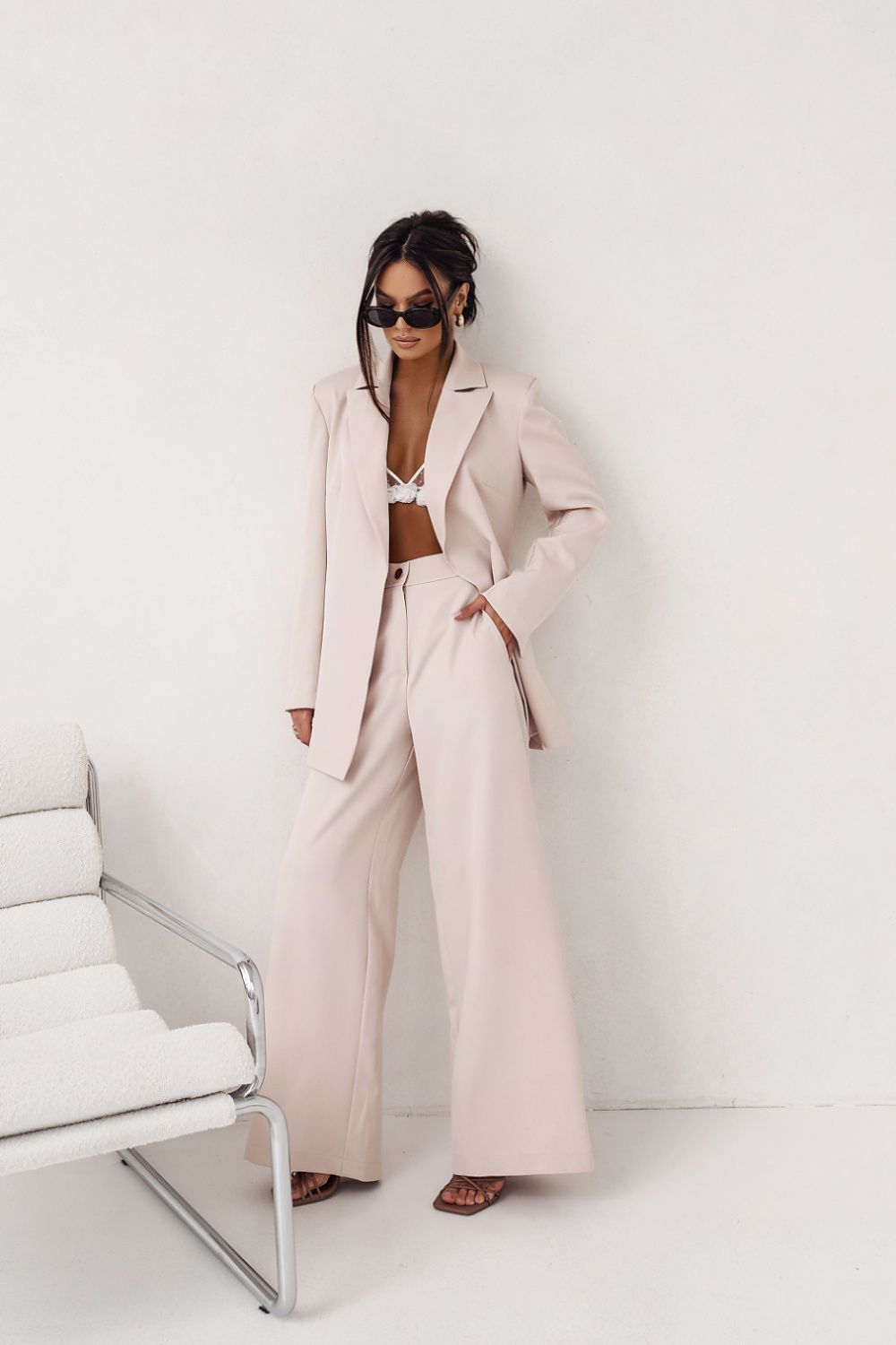 Fuchsia Royale Set elegant fuchsia damespak met blazer en pantalon