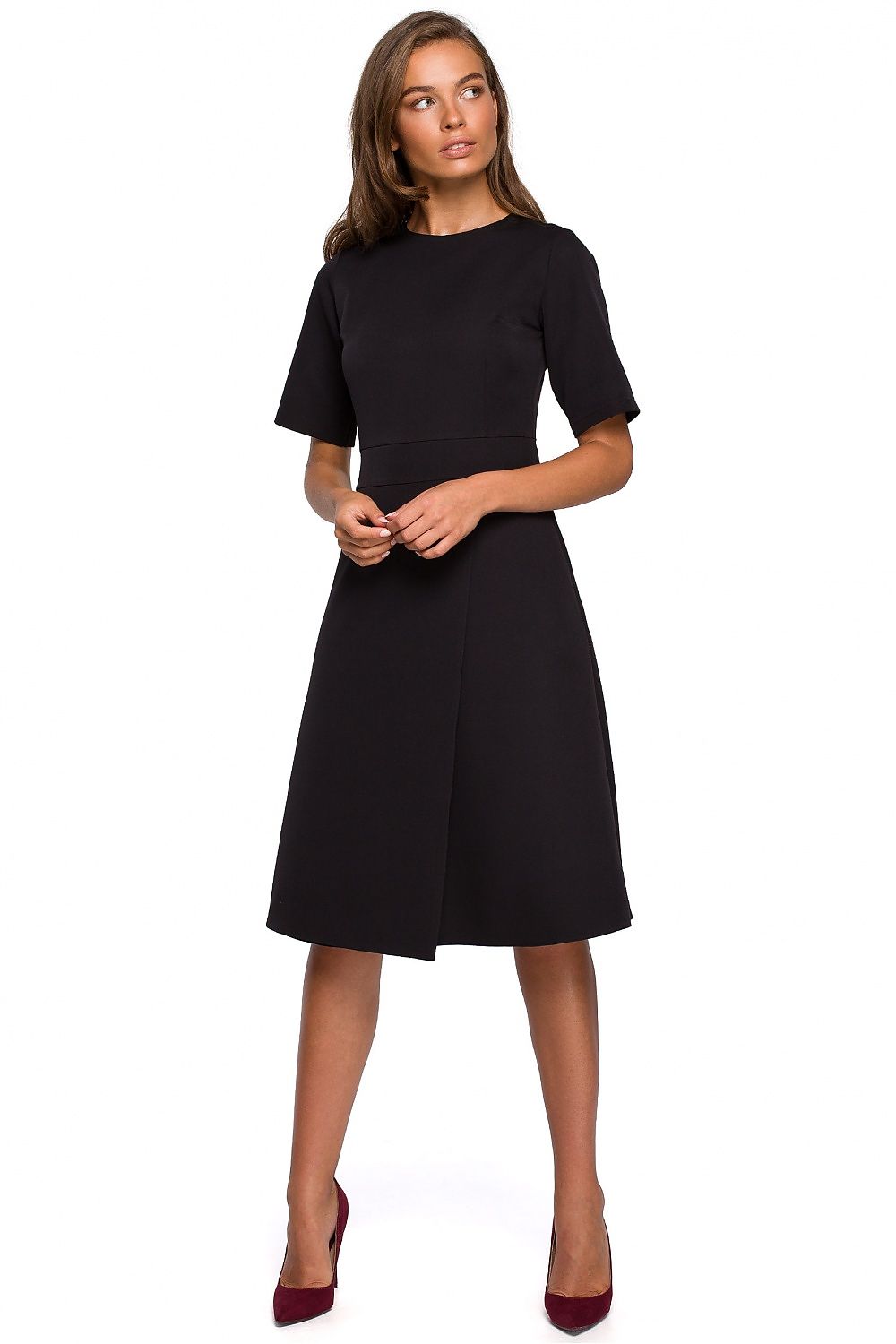 Contour Dual Elegance Trapeze Dagjurk met verborgen ritssluiting – stijlvolle jurk voor vrouwen in zakelijke en feestelijke stijl – Stylove