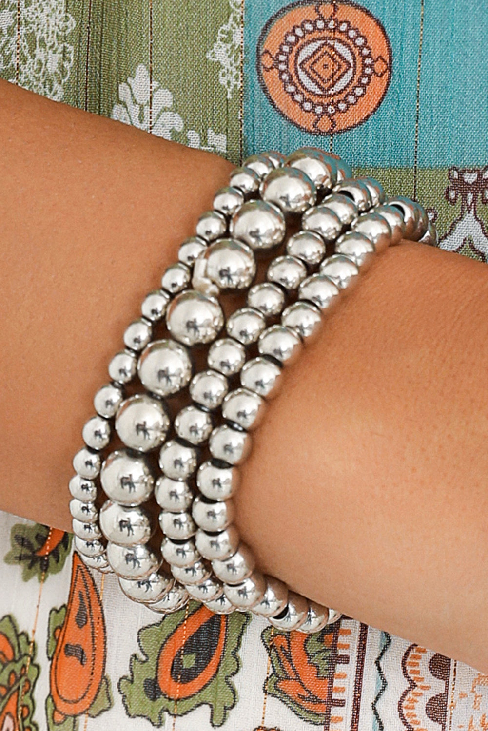 Zilverkleur kralenarmband - PrizQ
