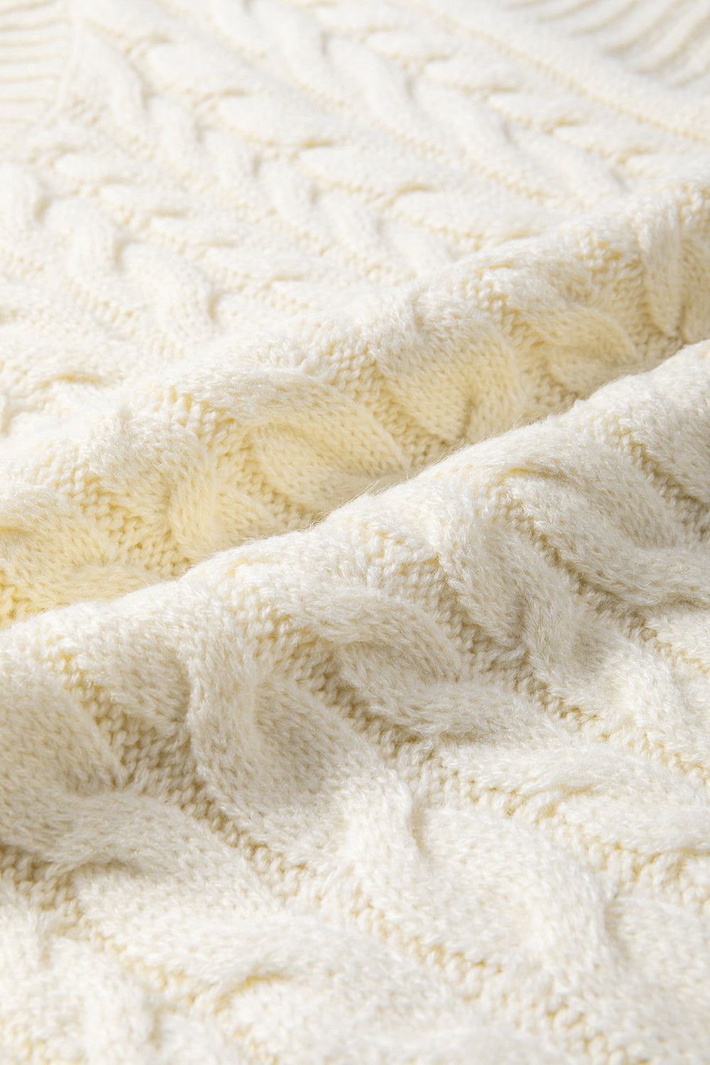 Oatmeal Cable Knit High Neck Sweater Vest - PrizQ