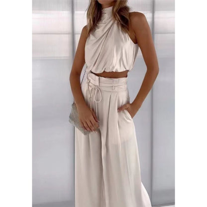 Zomerset casual  buiktopje met broek en wijde pijpen 2-delig set - PrizQ