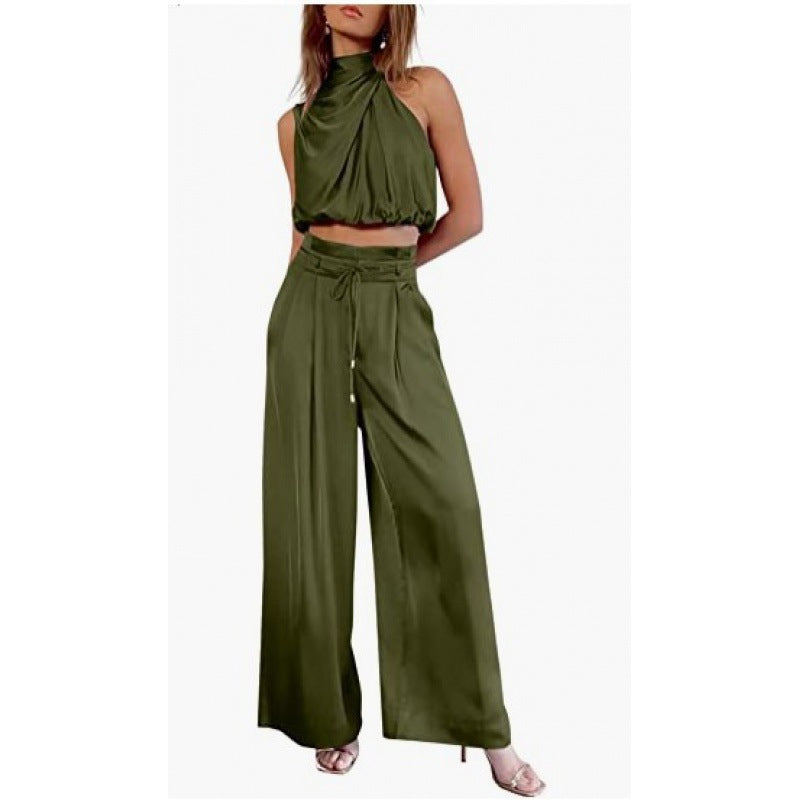 Zomerset casual  buiktopje met broek en wijde pijpen 2-delig set - PrizQ
