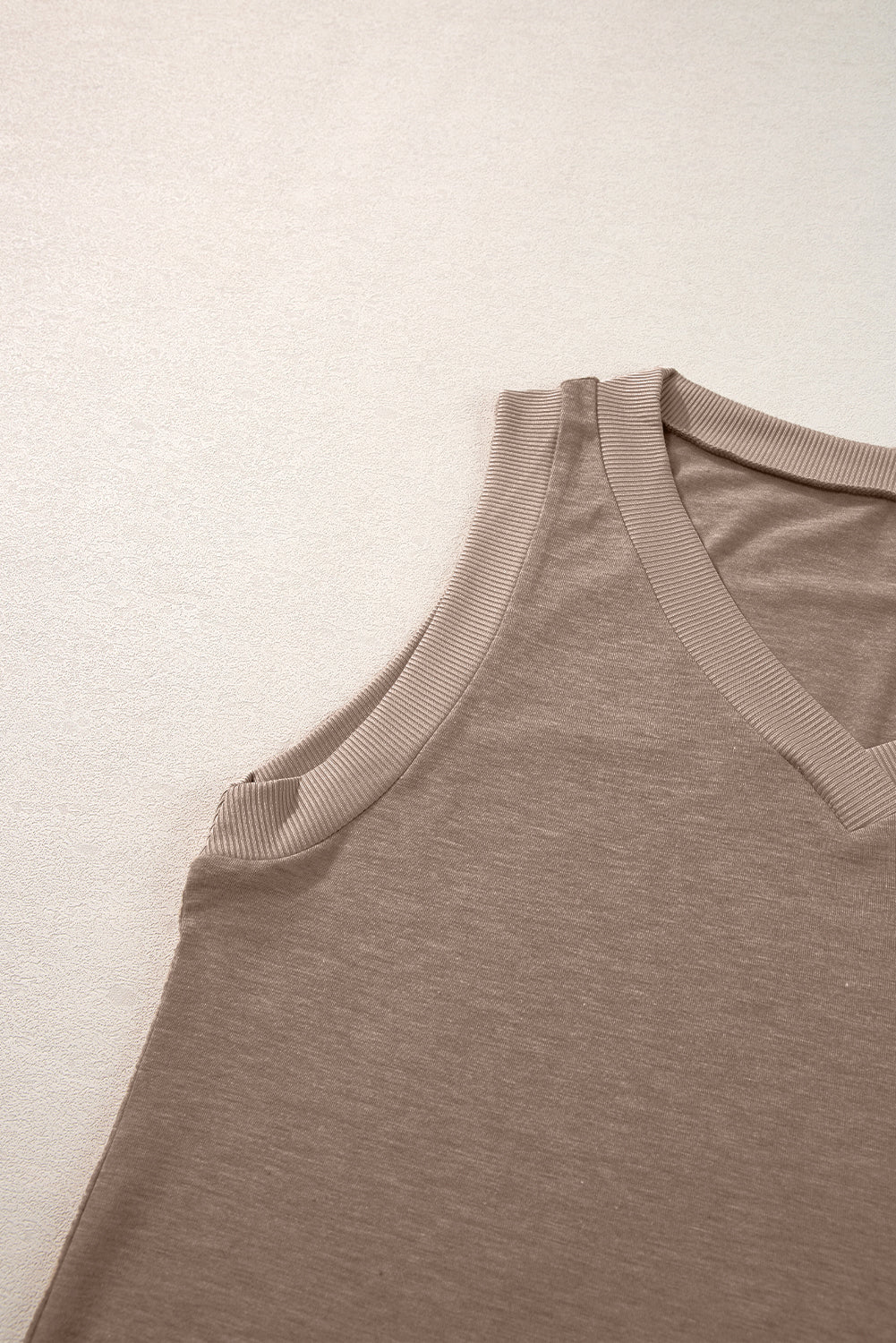Zwarte gebreide V-hals Tanktop - PrizQ