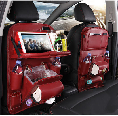 PU Leren Auto Organizer – Multifunctionele Waterdichte Stoelrug Organizer met Ophangbare Lade voor Auto-interieur - PrizQ