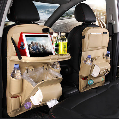 PU Leren Auto Organizer – Multifunctionele Waterdichte Stoelrug Organizer met Ophangbare Lade voor Auto-interieur - PrizQ
