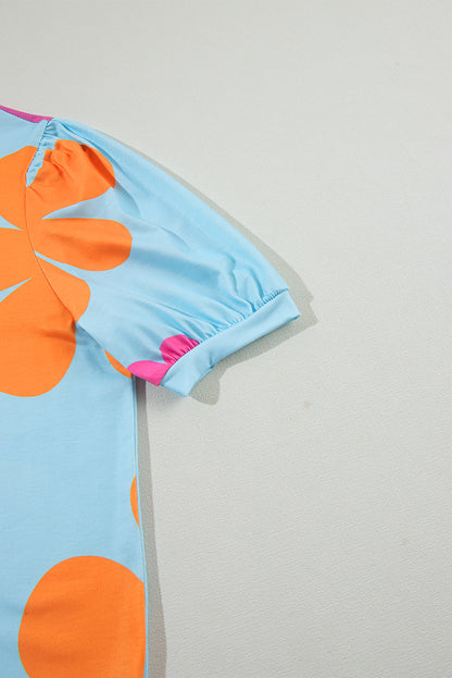 Zwarte Tee met bloemenprint - PrizQ