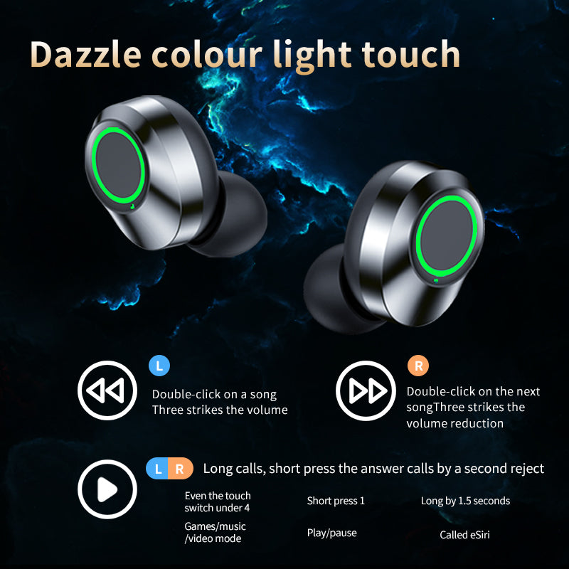 YD03 Wireless Bluetooth Headset TWS Large Screen Smart Digital Display In Ear Breathing Light - PrizQ