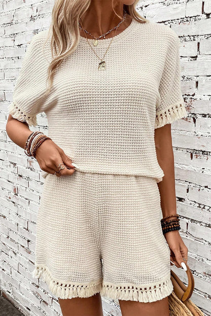 Beige kort twee-delig kledingstuk - PrizQ
