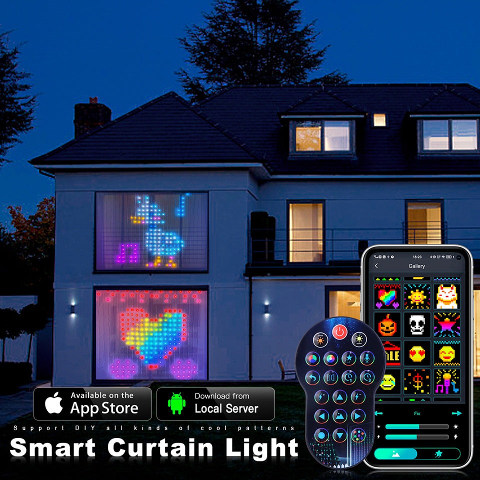 Smart LED RGB Gordijn met afstandsbediening - PrizQ