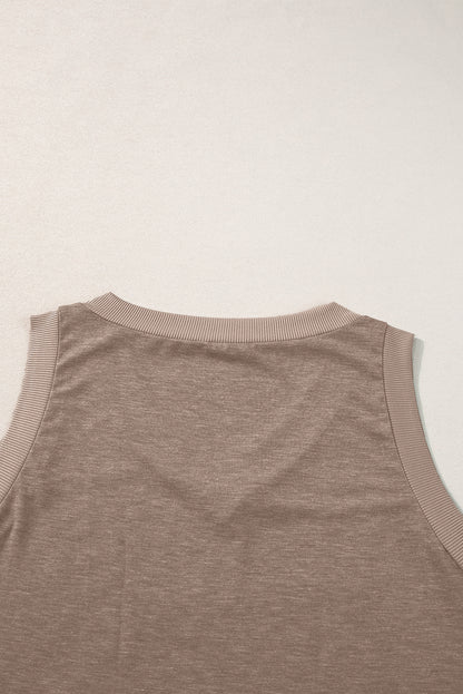 Zwarte gebreide V-hals Tanktop - PrizQ