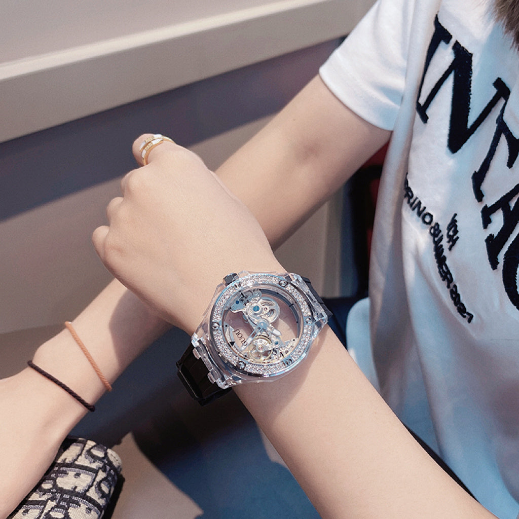 Trendy Dames Automatisch Skeleton Mechanisch Horloge – Stijl en Technologie in Één - PrizQ