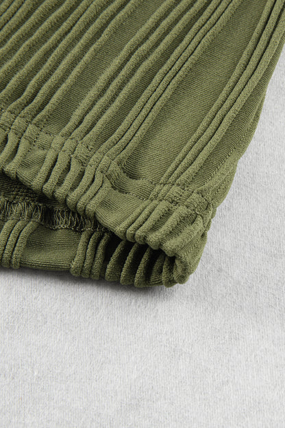 Black Wavy Texture Cap Sleeve Top - PrizQ