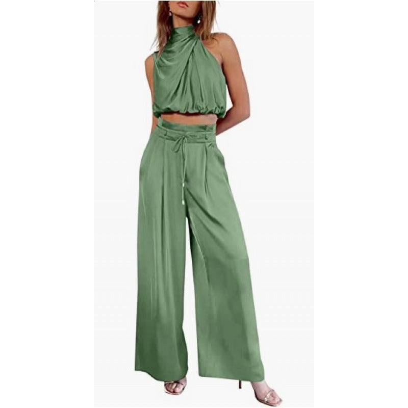 Zomerset casual  buiktopje met broek en wijde pijpen 2-delig set - PrizQ