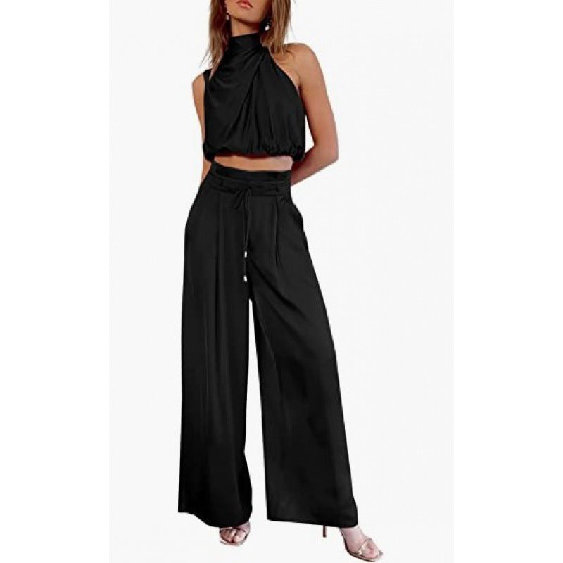 Zomerset casual  buiktopje met broek en wijde pijpen 2-delig set - PrizQ