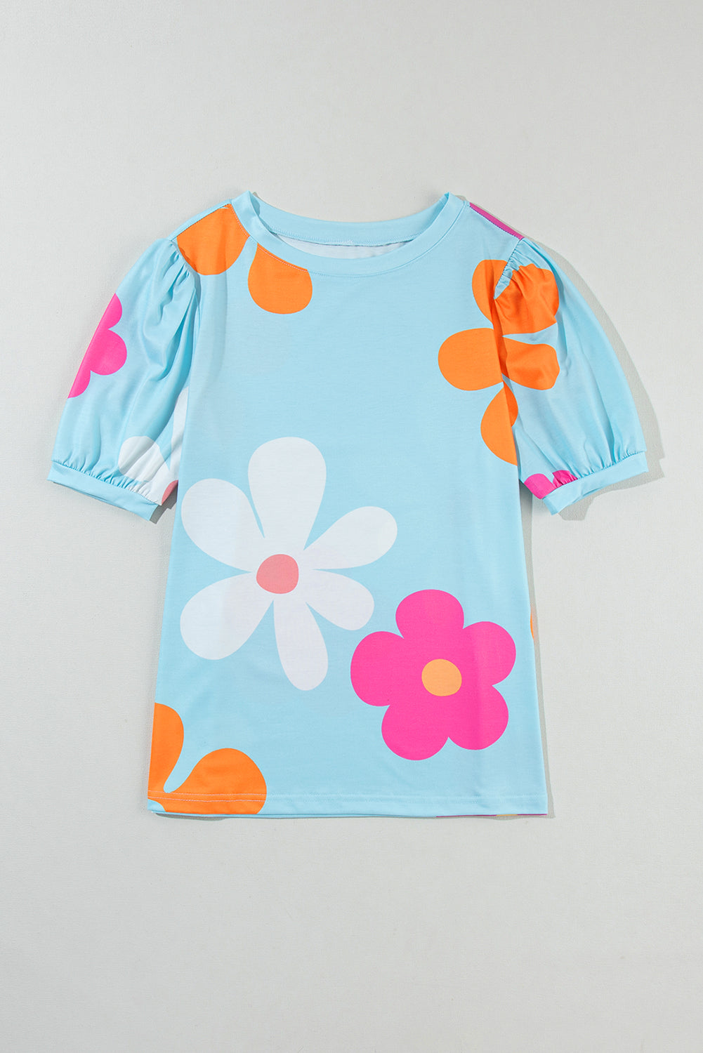 Zwarte Tee met bloemenprint - PrizQ