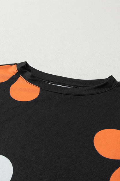 Zwarte Tee met bloemenprint - PrizQ