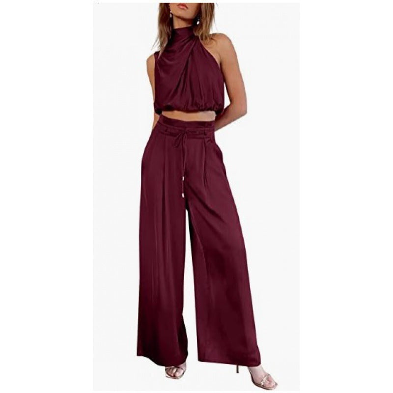 Zomerset casual  buiktopje met broek en wijde pijpen 2-delig set - PrizQ