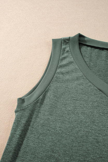 Zwarte gebreide V-hals Tanktop - PrizQ