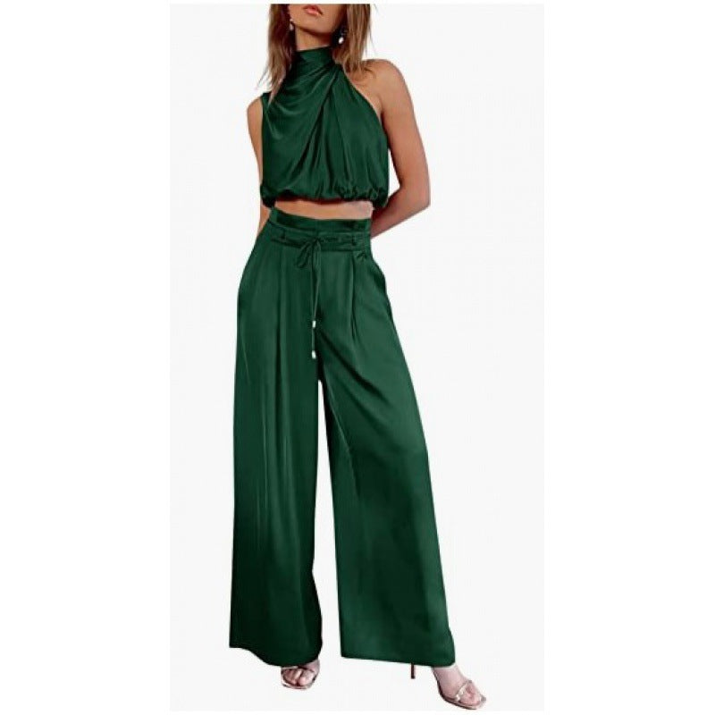 Zomerset casual  buiktopje met broek en wijde pijpen 2-delig set - PrizQ