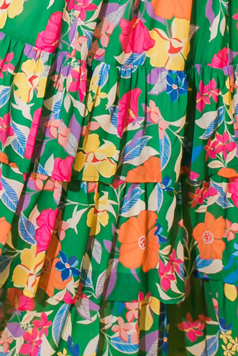 Roze mouwloze maxi-jurk met bloemenprint en ruches - PrizQ