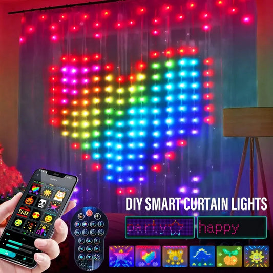 Smart LED RGB Gordijn met afstandsbediening - PrizQ