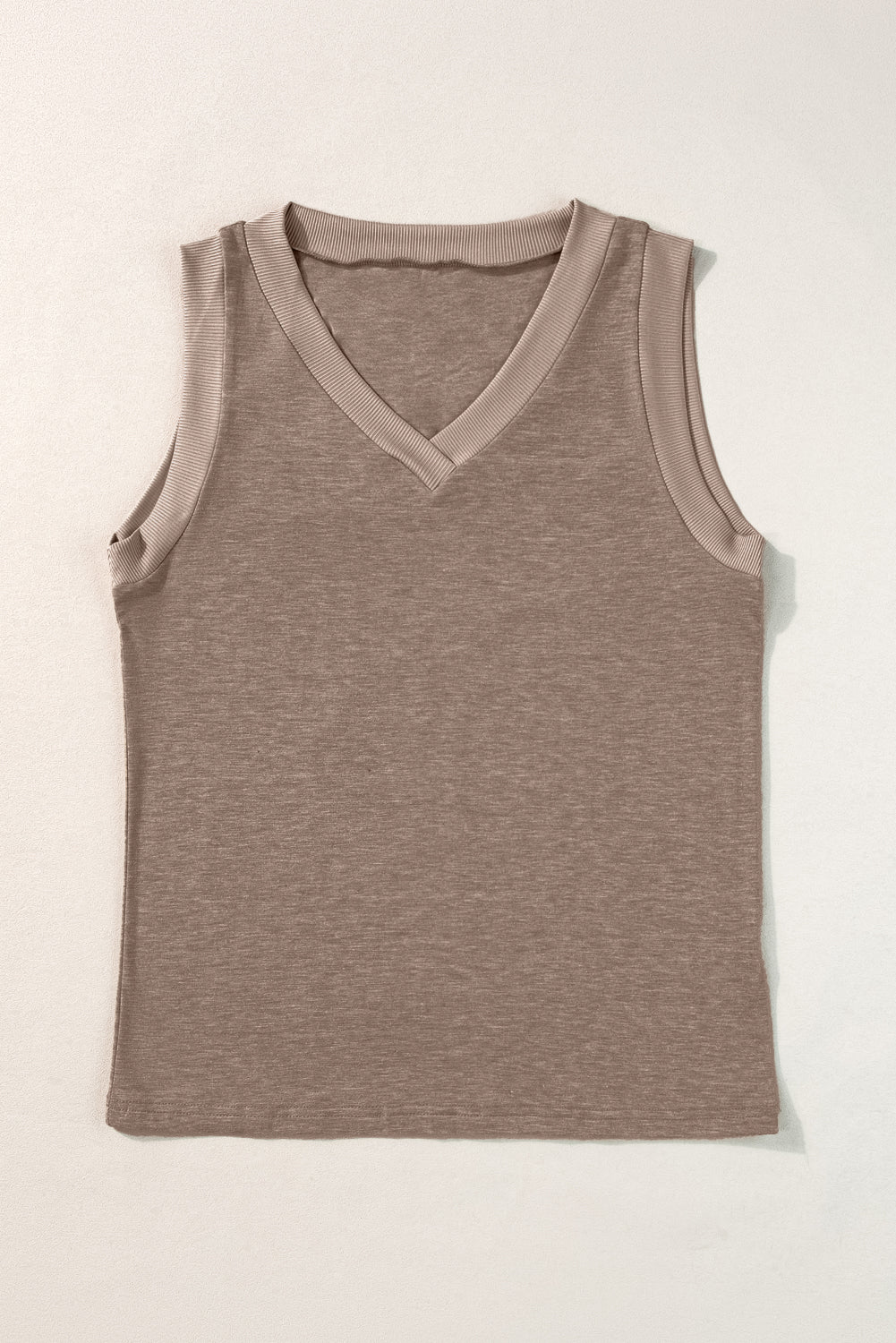 Zwarte gebreide V-hals Tanktop - PrizQ