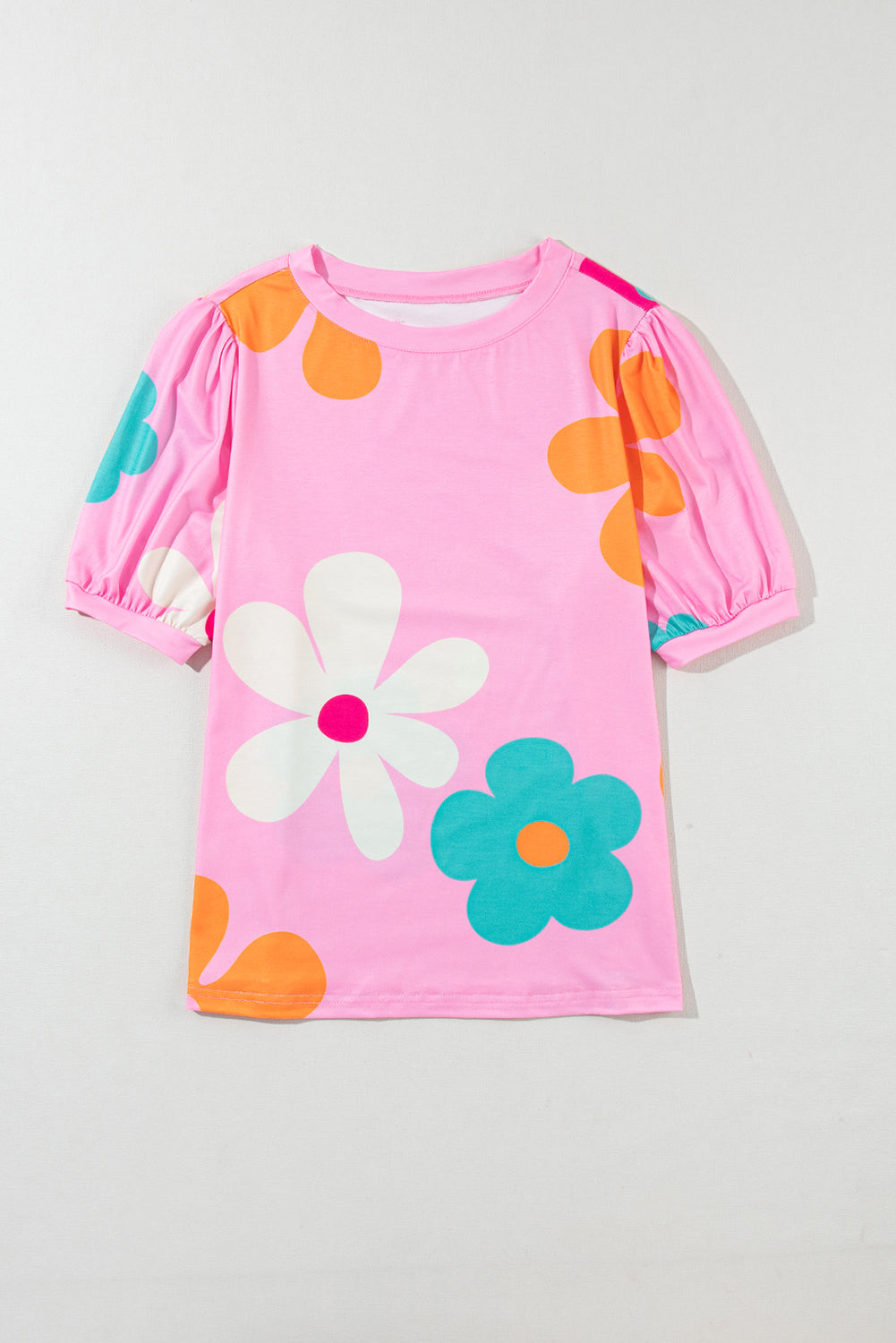 Zwarte Tee met bloemenprint - PrizQ