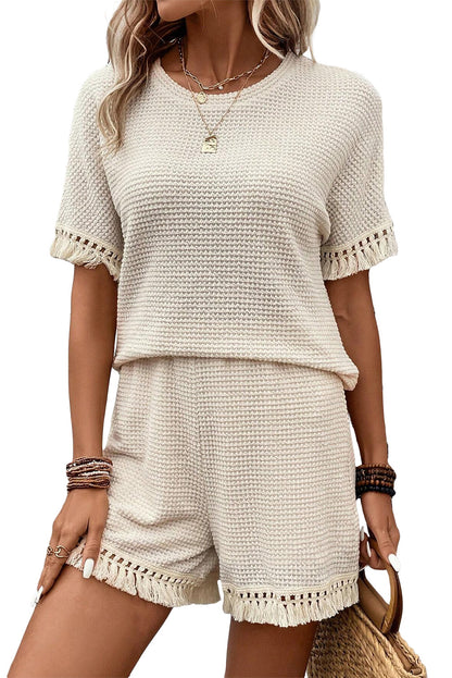 Beige kort twee-delig kledingstuk - PrizQ