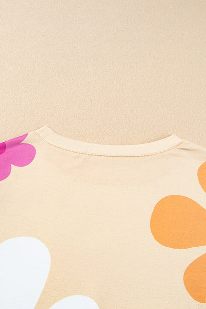 Zwarte Tee met bloemenprint - PrizQ